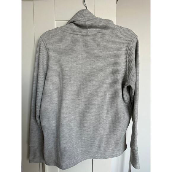 Marmot Women's Gray Waffle Knit Lorraine Funnel Neck Pullover, Size M, Like New - Picture 2 of 5